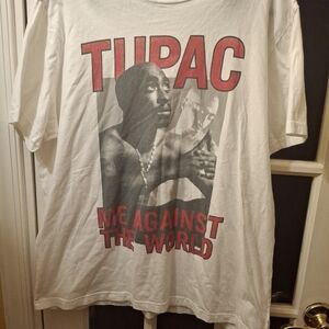 American Eagle Outfitters White Tee with Red and Black Graphic